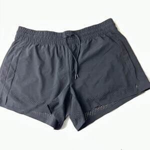 Athleta Baja Short 2.0 Size 10 Black Laser Cut Lightweight Stretch Running